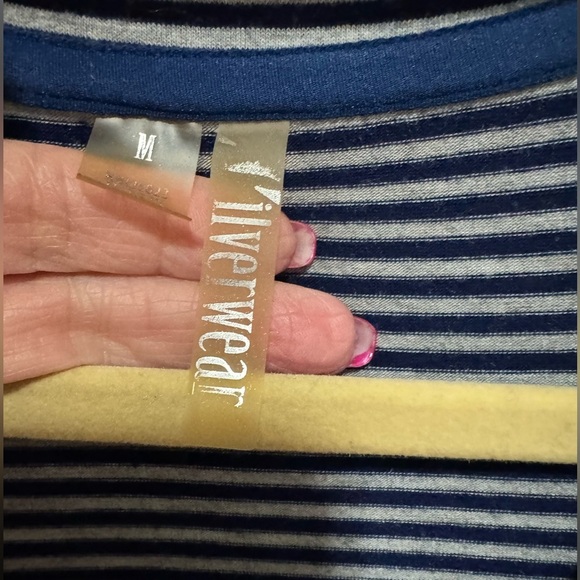 Silverwear - Blue / Gray Striped tunic top - Size M - Picture 6 of 8